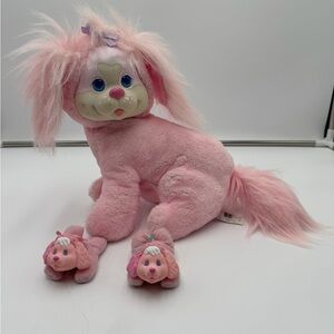 Vintage Hasbro Puppy Surprise Pink Plush Dog w 2 Puppies 1993 Toy